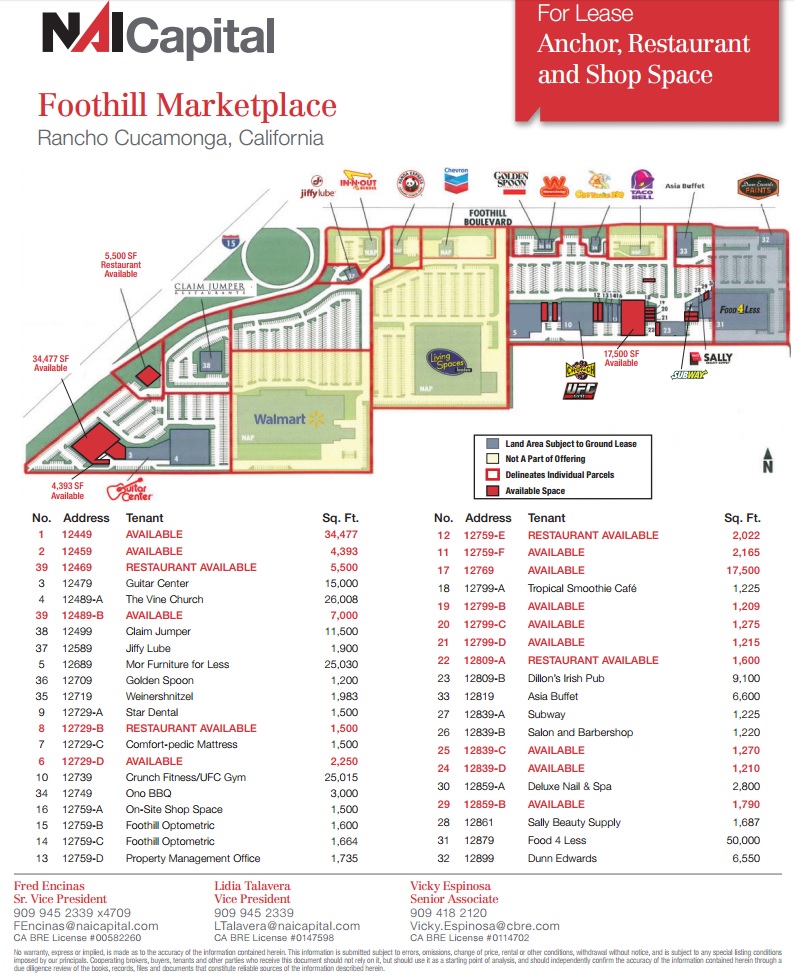 Foothill Marketplace - store list, hours, (location: Rancho Cucamonga