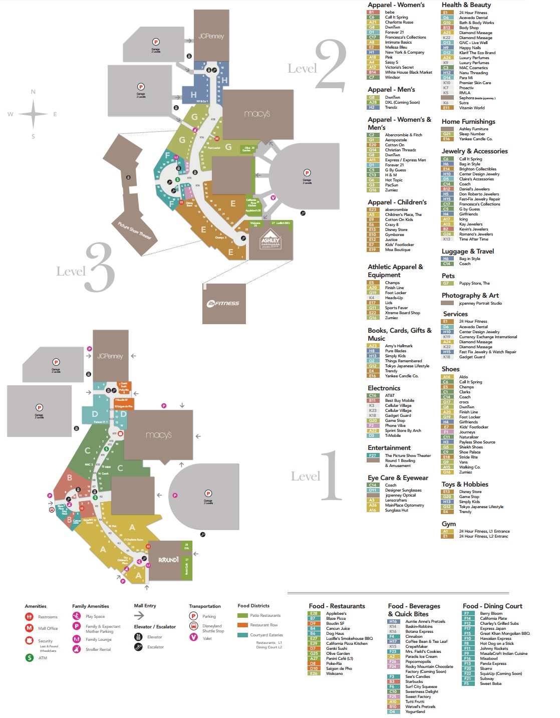 Santa Anita Mall Map